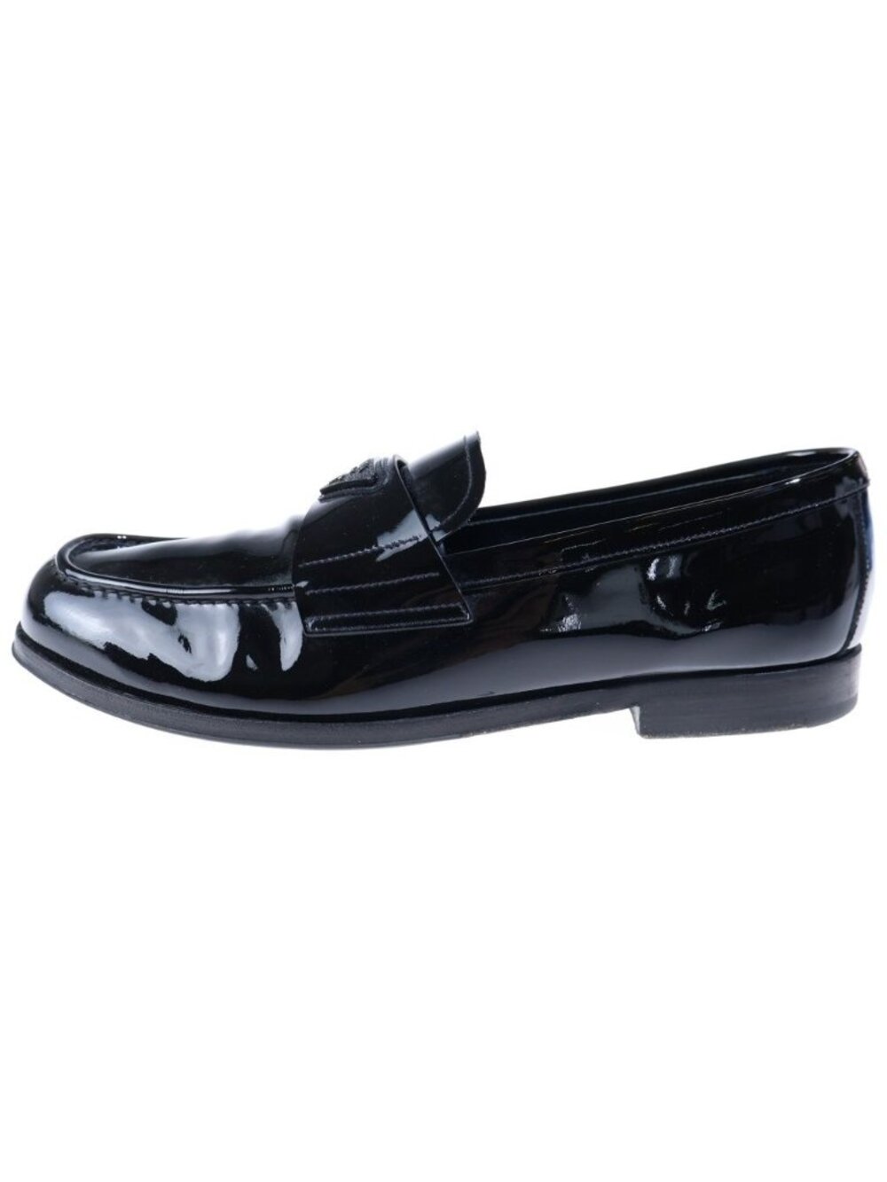 Prada Patent Leather Coin Loafers Black